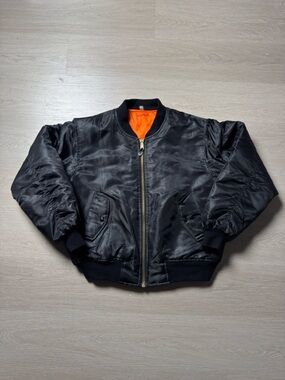 Vintage Rothco Men's Black Bomber Jacket